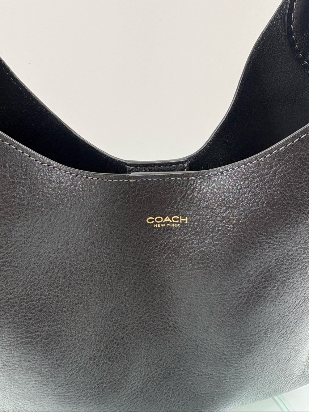 Coach Brooklyn Shoulder Bag 28 Black Pebbled Leather Hobo Handbag - Picture 5 of 14